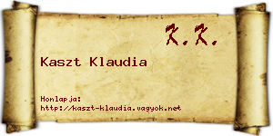 Kaszt Klaudia névjegykártya